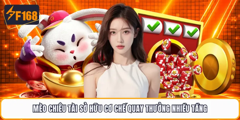 Mèo chiêu tài sở hữu cơ chế quay thưởng nhiều tầng