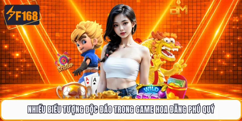Nhiều biểu tượng độc đáo trong game hoa đăng phú quý